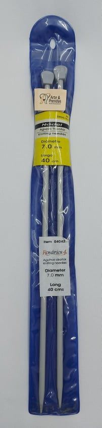 Agulha de tricotar alumínio 40cm