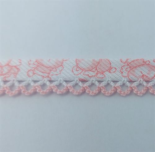 Viés 15mm c/picot Ursinhos Rosa