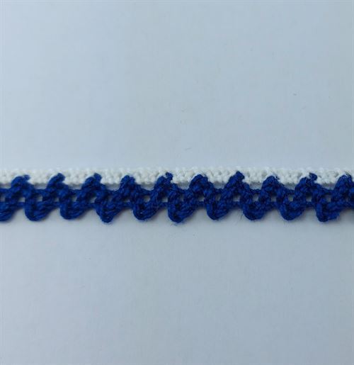 Renda Algodão 10mm Azul/branco